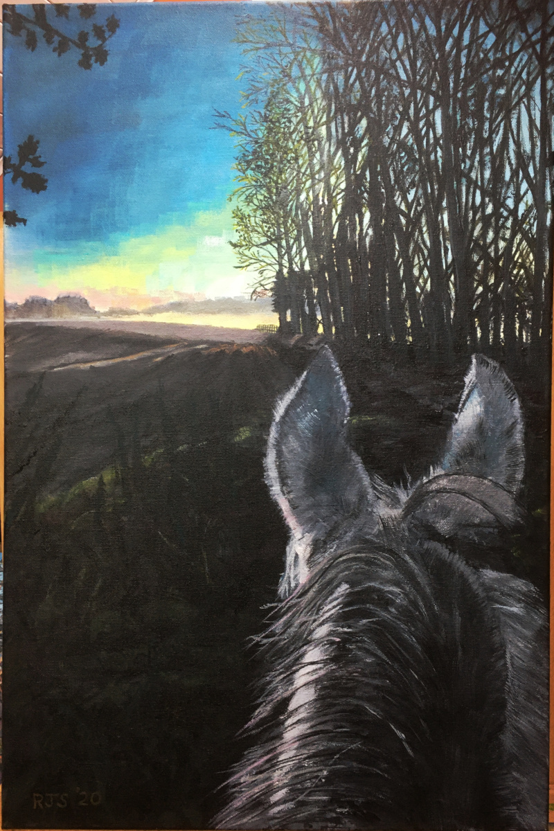 Painting of Charlotte's Horse at sunrise